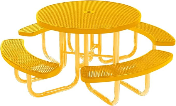 COATEDOUTDOORFURNITURE Heavy-Duty Portable Outdoor Picnic Table with Umbrella Hole - Photo 1