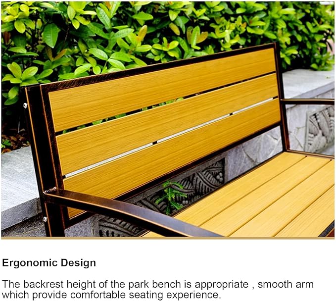 Outdoor Patio Bench Entryway Lounge Furniture 2-Person Seat Bench for Backyard, Garden Rustic Country Design