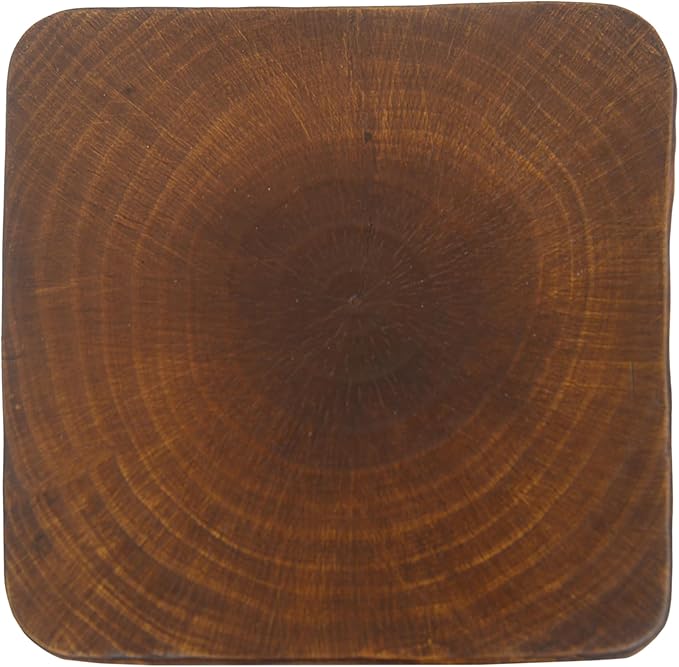 Christopher Knight Home Novi 26.8"H Lightweight Concrete Outdoor Side Table, Hollow Twist-Shaped Patio End Table, MGO Outdoor Coffee Table, Garden Plant Stand Indoor, Wood-Like Texture, Antique Brown