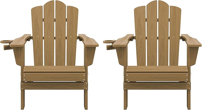 KINGYES Folding HDPE Adirondack Chairs