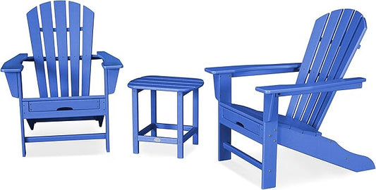 POLYWOOD Palm Coast Ultimate Adirondack Chair 3-Piece Set with Hideaway Ottoman