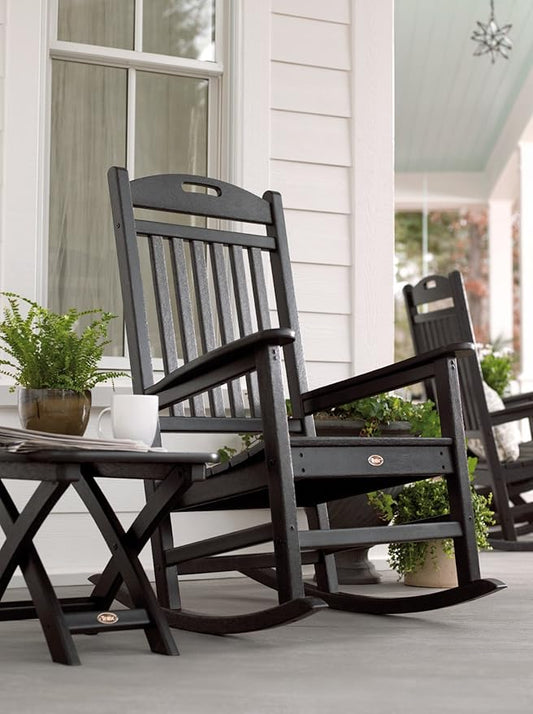 Trex Outdoor Furniture by Polywood Yacht Club Rocker Chair, Charcoal Black (TXR100CB)