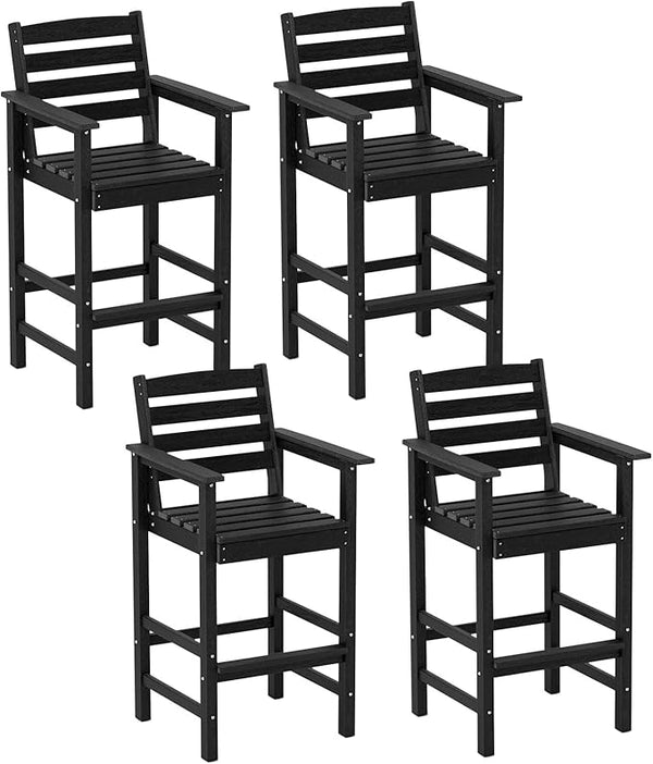 Tangkula Patio Adirondack Chairs Set of 4, HDPE Bar Height Chair with Wide Armrests & Footrest - Photo 1