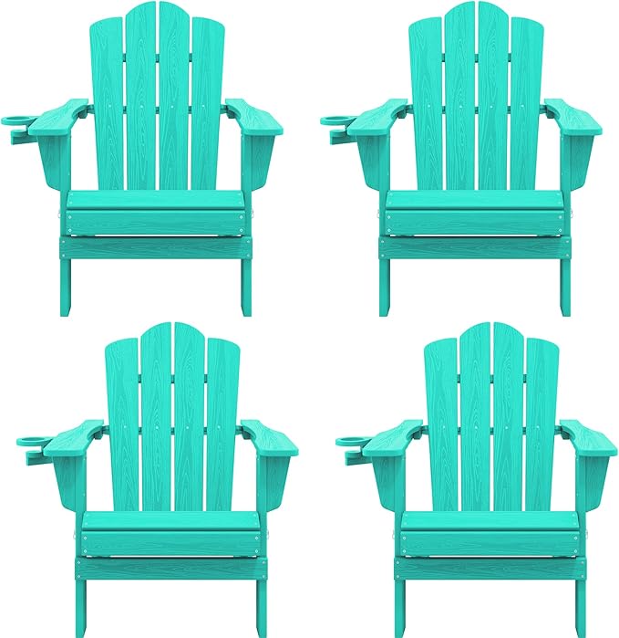 KINGYES Folding HDPE Adirondack Chairs