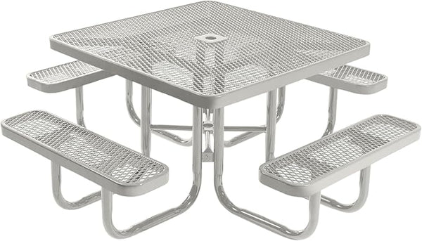 COATEDOUTDOORFURNITURE Heavy-Duty Portable Outdoor Picnic Table with Umbrella Hole - Photo 1