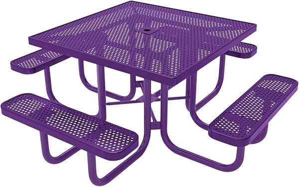COATEDOUTDOORFURNITURE Heavy-Duty Portable Outdoor Picnic Table with Umbrella Hole - Photo 1