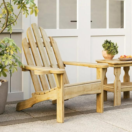 Amish Casual Heavy Duty Adirondack Chair with Cup Holders in Cedar Stain - Authentic Amish Craftmanship from Treated Pine, Outdoor Chair Made in The USA, 800 Lb Weight Capacity