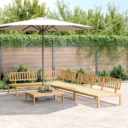 vidaXL 5-Piece Patio Pallet Sofa Set - Solid Acacia Wood - Modular Sectional Sofas with Table for Garden, Deck, Patio