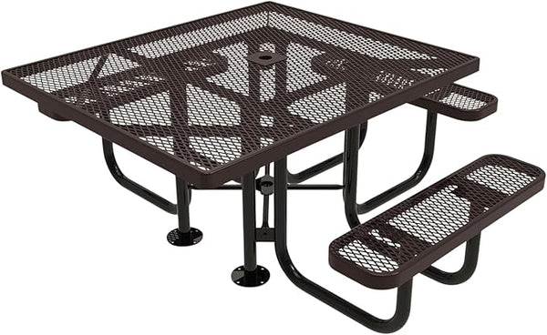COATEDOUTDOORFURNITURE Heavy-Duty Portable ADA-Compliant Outdoor Picnic Table with Umbrella Hole - Photo 1