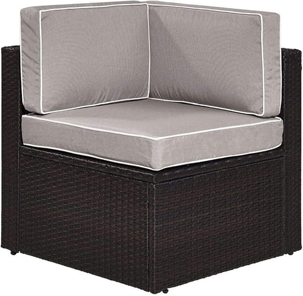 Crosley Furniture Palm Harbor Corner Outdoor Sectional Chair, Wicker Patio Chairs for Porch, Deck, Backyard - Photo 1