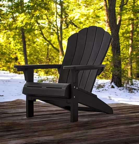 Modern Adirondack Chair with Cup Holder, Outdoor Patio Furniture (Brown)