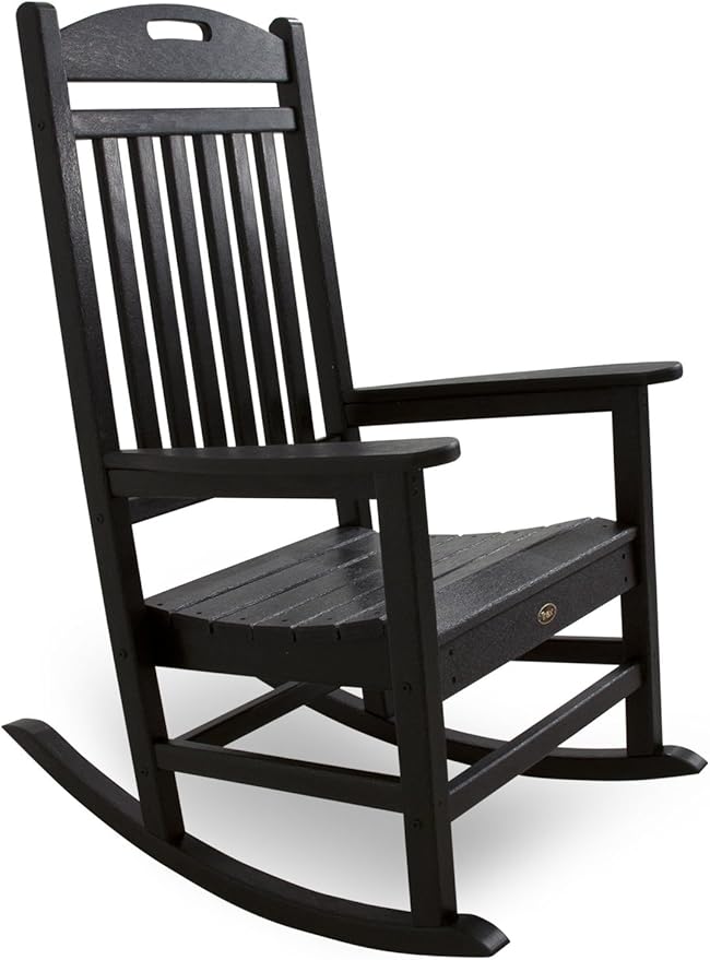 Trex Outdoor Furniture by Polywood Yacht Club Rocker Chair, Charcoal Black (TXR100CB)