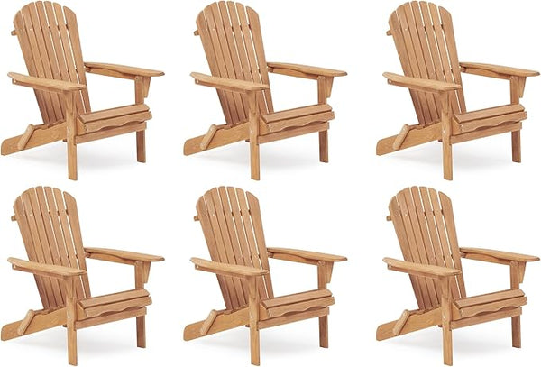 Wooden Folding Adirondack Chair Set of 6 - Photo 1