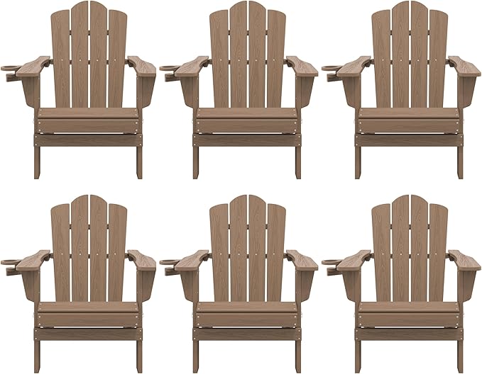 KINGYES Folding HDPE Adirondack Chairs