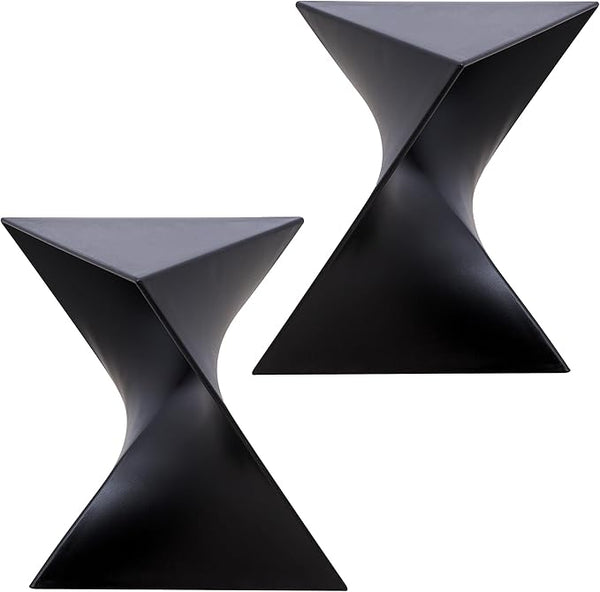 LeisureMod 15.75" Triangular Side Table, Stackable Plastic Accent End Table for Indoor & Outdoor Use - Photo 1