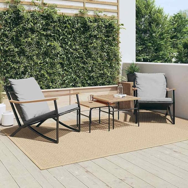 Set of 2 Outdoor Garden Chairs with Cushions, Modern Patio Furniture with Powder-Coated Steel Frame - Photo 1