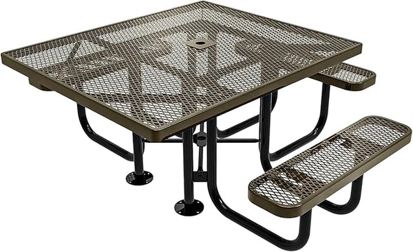 COATEDOUTDOORFURNITURE Heavy-Duty Portable ADA-Compliant Outdoor Picnic Table with Umbrella Hole - Photo 1