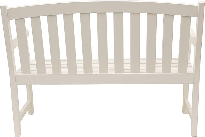 Decor Therapy Marley 2-Seat Outdoor Bench, White