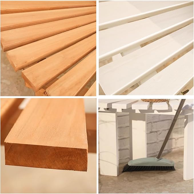 Wooden wrap Around Tree Bench Weatherproof,Semi Circle Garden Bench,Curved Outdoor Bench,for Garden, Park,Patio ,Outside,Plant(Wood,Circle)