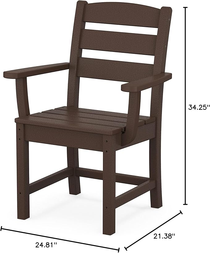 Polywood® Lakeside Dining Arm Chair in Mahogany
