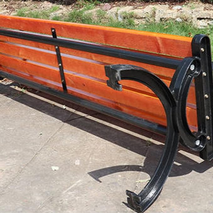 Outdoor Benches Clearance Wood with Cast Iron & Hardwood Structure Garden Bench Park Bench, Weather Proof Porch Loveseat for Backyard, Lawn, Poolside (Color : B, Size : 1.2m)