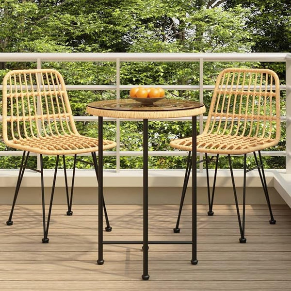 21.7" Round Glass Dining Table Modern Small Patio Coffee Side Table Clear Tempered Top with Powder-Coated Steel Legs - Photo 1
