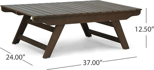 Christopher Knight Home Kailee Outdoor Wooden Coffee Table, Gray Finish
