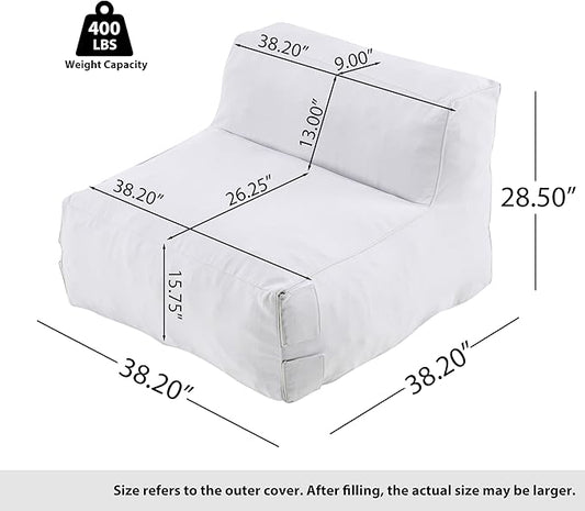 Christopher Knight Home Yanita Comfy Outdoor Bean Bag Chair, All Weather Bean Bag Chairs for Adults and Kids, Indoor/Outdoor Single Sofa, Patio Lounge Chair, Modern Outdoor Lounge Seating, Light Grey