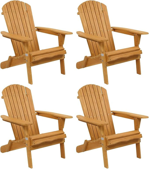 VINGLI Folding Adirondack Chairs Set of 4 Clearance Weather Resistant/Lawn Cheap Fire Pit Highwood Lounge Chairs-Patio - Photo 1