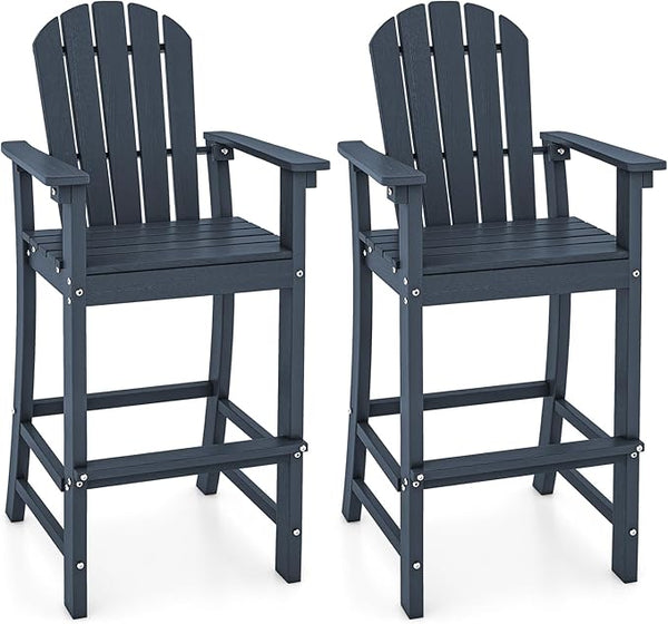 Tangkula Outdoor Tall Adirondack Chair 30 Inches Seat Height, HDPE Bar Height Patio Chair with High Backrest - Photo 1