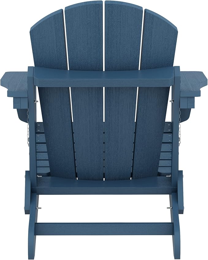 SERWALL Folding Adirondack Chair Patio Chair Lawn Chair Outdoor Adirondack Chairs Set of 6 Weather Resistant for Patio Deck Garden, Backyard Deck, Fire Pit - Blue