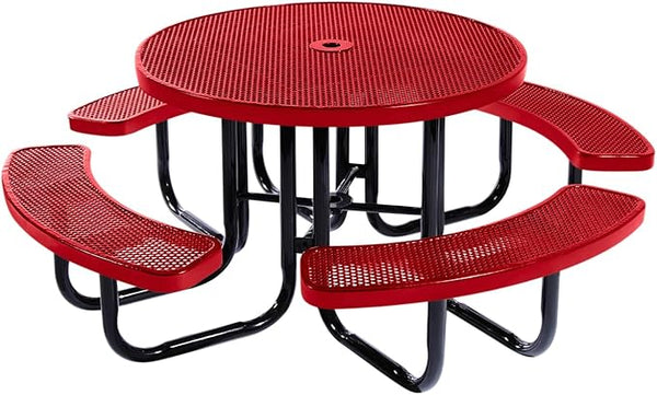 COATEDOUTDOORFURNITURE Heavy-Duty Portable Outdoor Picnic Table with Umbrella Hole - Photo 1
