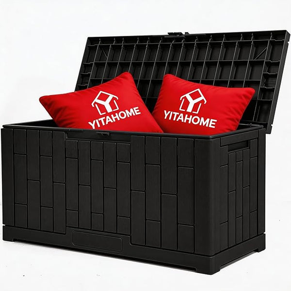 YITAHOME 60 Gallon Outdoor Storage Box, Large Water Resistant Resin Deck Box - Photo 1