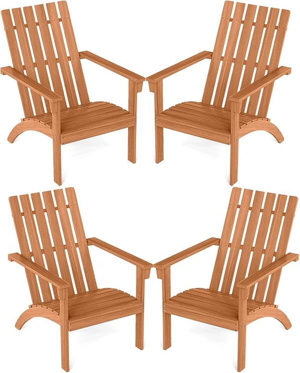 DORTALA Adirondack Chair, Acacia Wood Fire Pit Chair with Backrest and Armrests, 400 LBS Weight Capacity - Photo 1