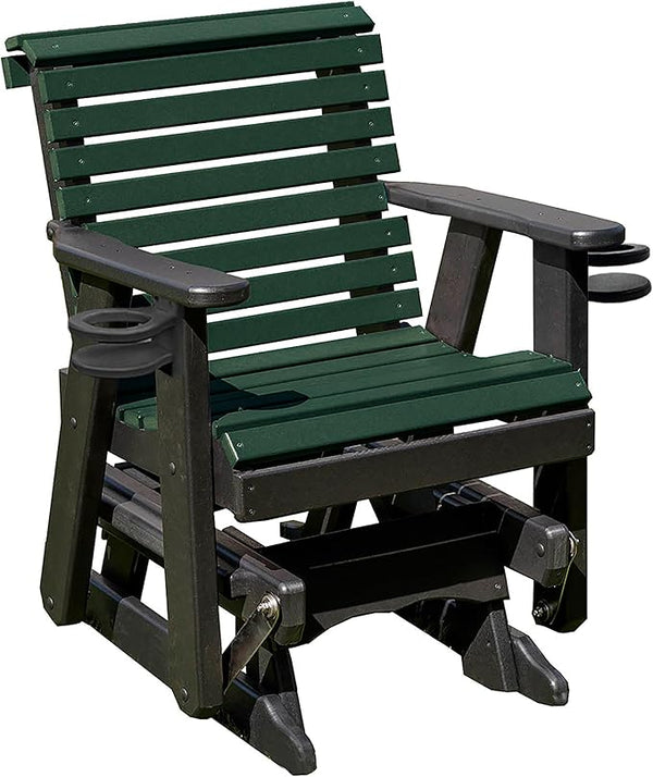 Amish Craftsmanship Made in USA 2FT Heavy Duty Poly Lumber Wood Porch Patio Glider HDPE with No wood fibers Lancaster - Photo 1