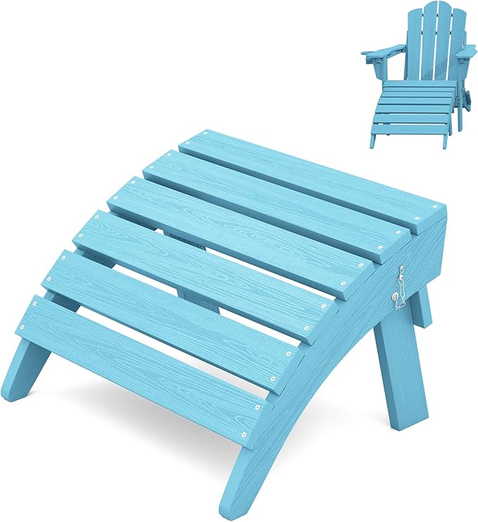 KINGYES Folding HDPE Adirondack Chairs Ottoman
