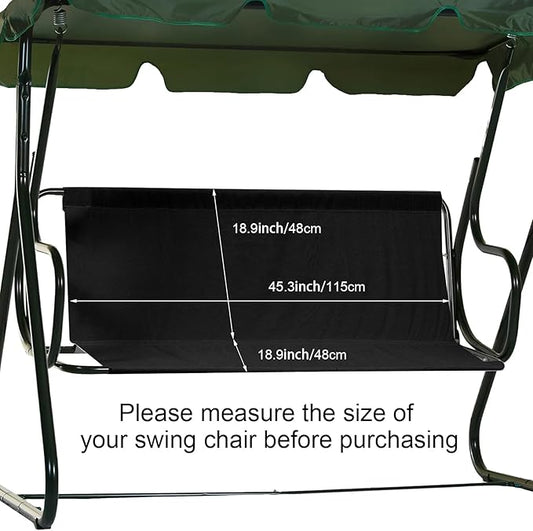 Outdoor Porch Patio Swing Seat Cover, 600D Thickened Oxford Waterproof Swing Cushion Protection Covers Replacement for Outdoors Garden Yard Furniture Chairs (Black,45.3"x18.9"x18.9")