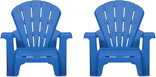 Little Tikes Kids Garden Chair 2 Pack in Blue, Outdoor Toddler Activity Adirondack Chairs for Picnic, Garden, Patio - Photo 1