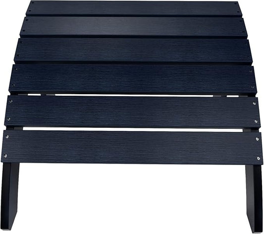 WestinTrends Tuscany Adirondack Ottoman, Real Wood Like Outdoor Ottoman for Patio, All Weather Poly Lumber Folding Ottoman Footrest for Adirondack Chair, Navy