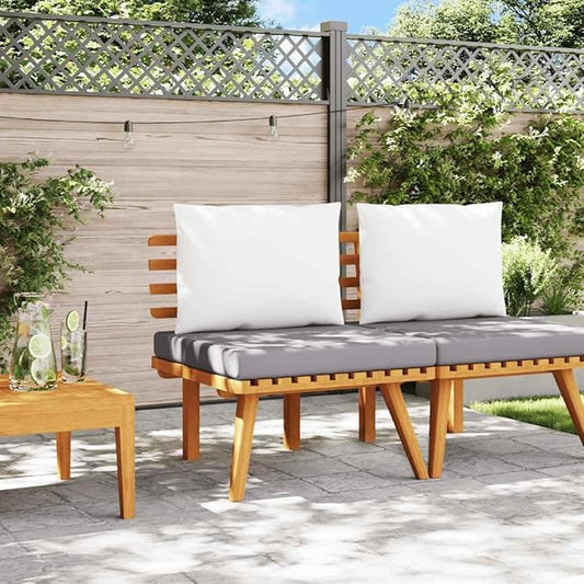 Rustic Solid Acacia Wood Garden Chair with Plush Cushions for Outdoor Relaxation, Patio, and Balcony Seating, Durable and Comfortable Design
