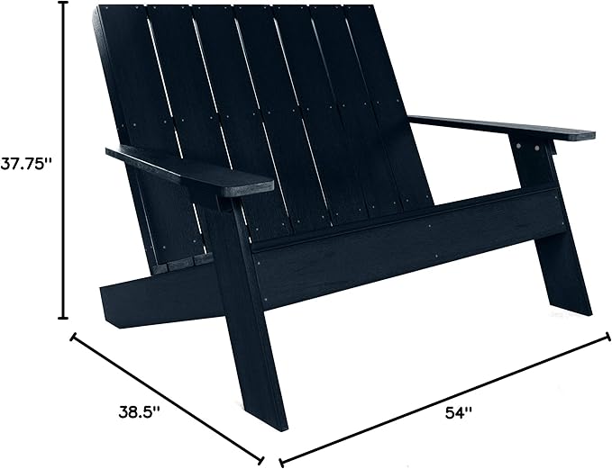 highwood Italica Modern Outdoor Adirondack Loveseat, Adult, Federal Blue