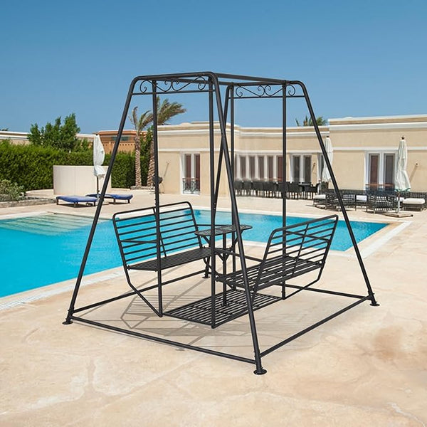 kinbor 4-Seat Patio Swing Chair - Patio Swing Chair with Stand - Photo 1