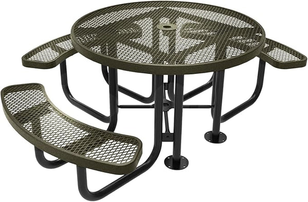COATEDOUTDOORFURNITURE Heavy-Duty Portable Outdoor Picnic Table with Umbrella Hole - Photo 1
