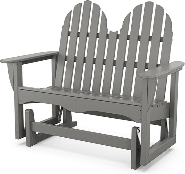 POLYWOOD® Classic Adirondack Glider, Slate Grey - Photo 1