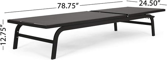 Outdoor Chaise Lounge (Set of 2) (Dark Grey)