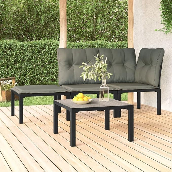 Modern Grey Powder-Coated Steel Garden Coffee Table - Photo 1