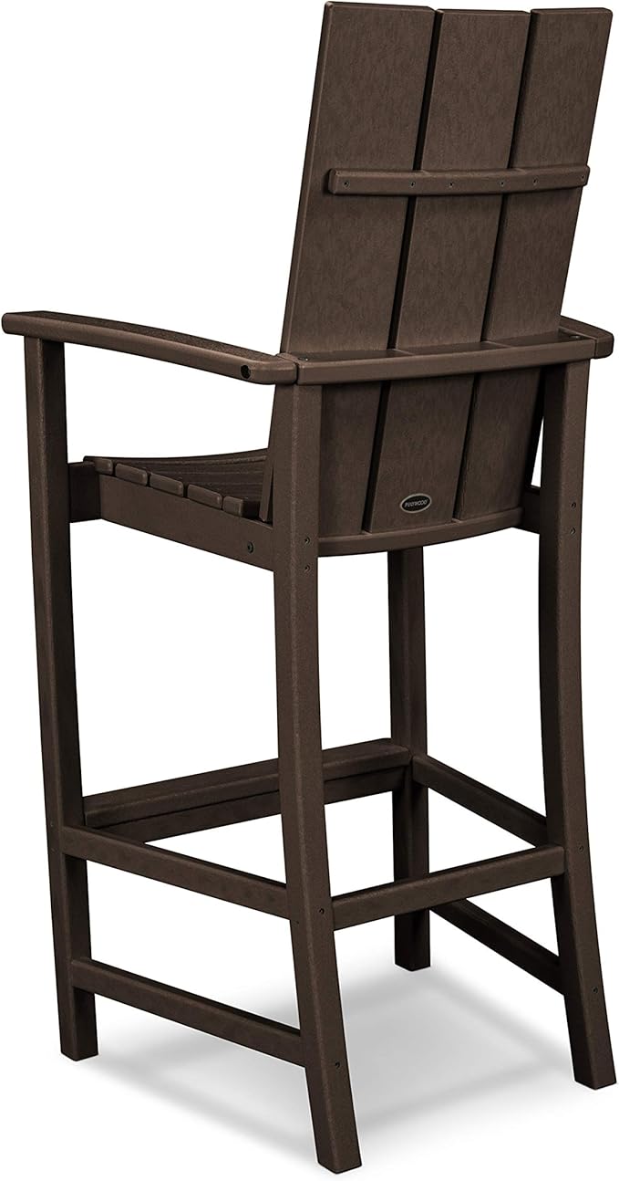 POLYWOOD® Modern Adirondack Bar Chair in Mahogany