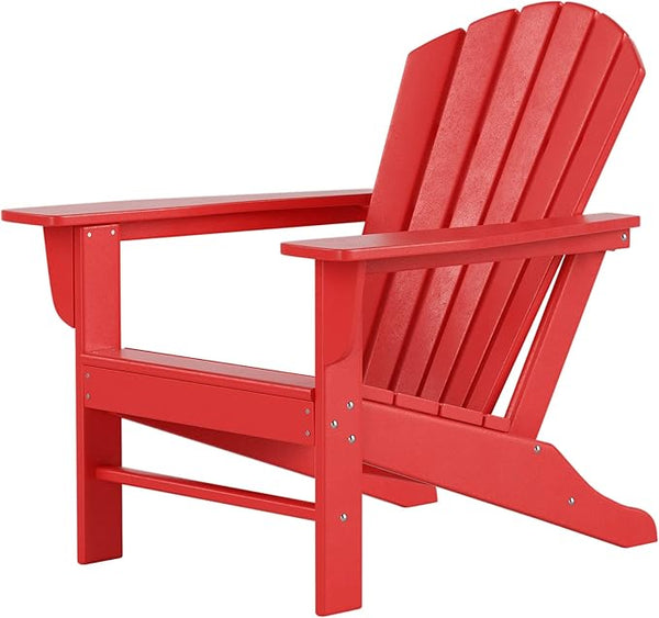 Costaelm Outdoor Adirondack Chair, HDPE Patio Chair, Weather Resistant Lawn Firepit Outside Chairs for Porch, Poolside - Photo 1