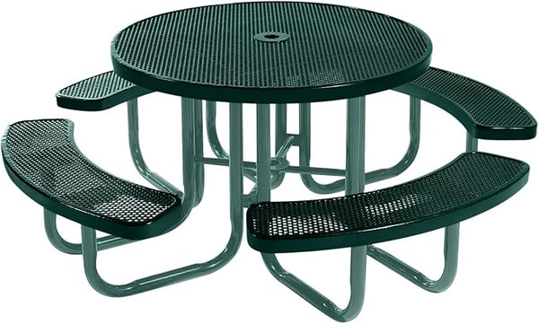 COATEDOUTDOORFURNITURE Heavy-Duty Portable Outdoor Picnic Table with Umbrella Hole - Photo 1