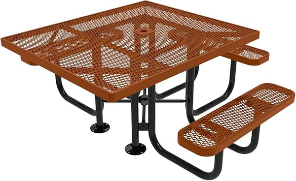 COATEDOUTDOORFURNITURE Heavy-Duty Portable ADA-Compliant Outdoor Picnic Table with Umbrella Hole - Photo 1